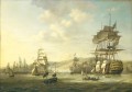 Flota anglo holandesa en la bahía de Argel 1816 buques de guerra